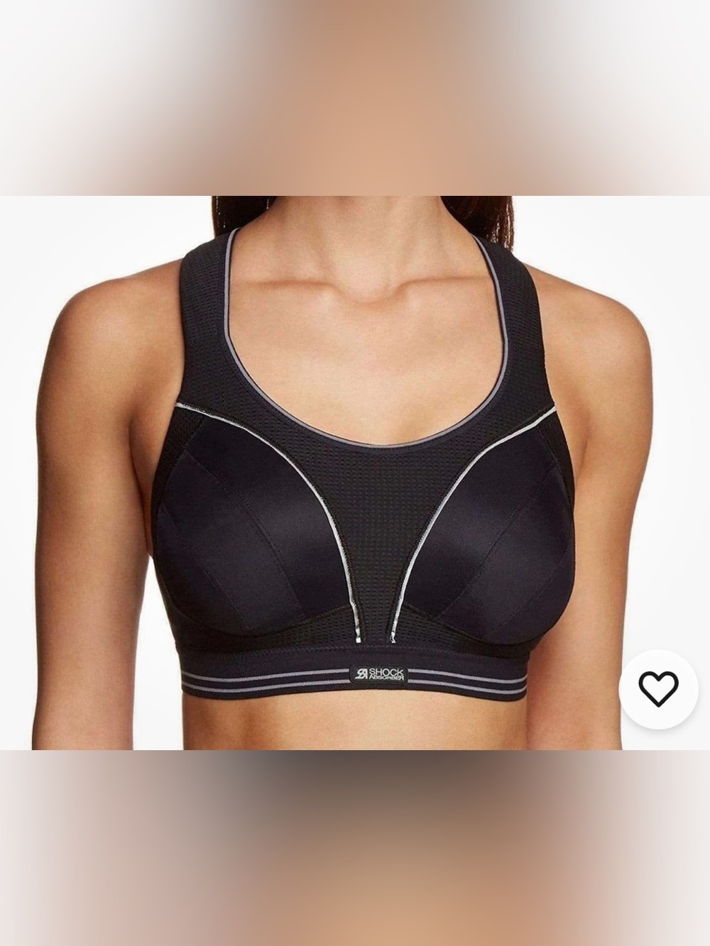 Shock Absorber High Support Sports Bra B5044 Black US 38DD  Adjustable Racerback